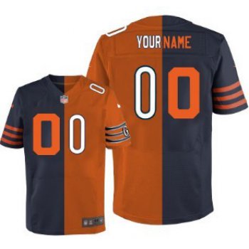 Men's Nike Chicago Bears Customized Blue/Orange Two Tone Elite Jersey