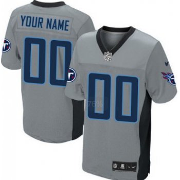 Men's Nike Tennessee Titans Customized Gray Shadow Elite Jersey