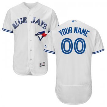 Men's Toronto Blue Jays Customized White Home 2016 Flexbase Majestic Collection Baseball Jersey
