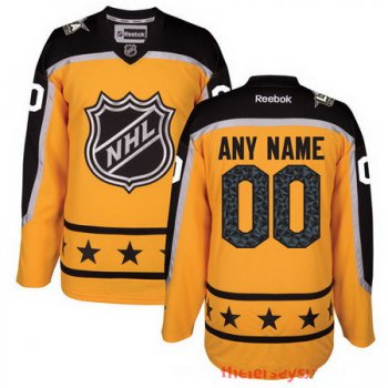 Men's Atlantic Division Reebok Yellow 2017 NHL All-Star Game Custom Stitched Hockey Jersey
