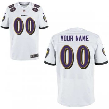 Men's Baltimore Ravens Nike White Customized 2014 Elite Jersey