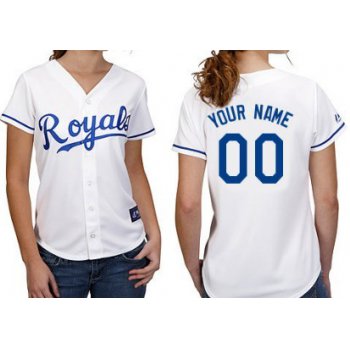 Men's Kansas City Royals Customized White With Blue Jersey