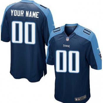Men's Nike Tennessee Titans Customized Navy Blue Game Jersey