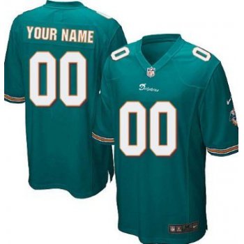 Kids' Nike Miami Dolphins Customized Green Game Jersey