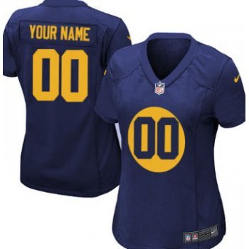 Women's Nike Green Bay Packers Customized Navy Blue Limited Jersey