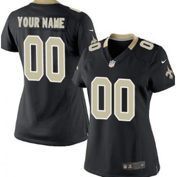 Women's Nike New Orleans Saints Customized Black Limited Jersey