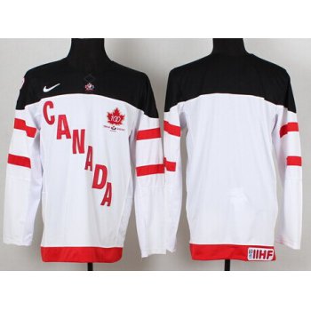 2014/15 Team Canada Kids' Customized White 100TH Jersey