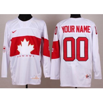 2014 Olympics Canada Mens Customized Youths White Jersey