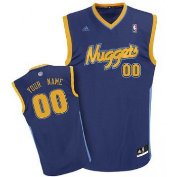 Mens Denver Nuggets Customized Navy Blue Jersey