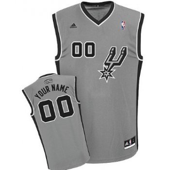 Mens San Antonio Spurs Customized Gray Jersey