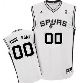 Mens San Antonio Spurs Customized White Jersey