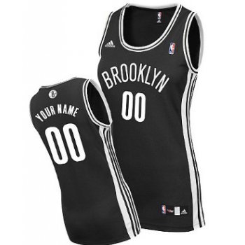 Womens Brooklyn Nets Customized Black Jersey