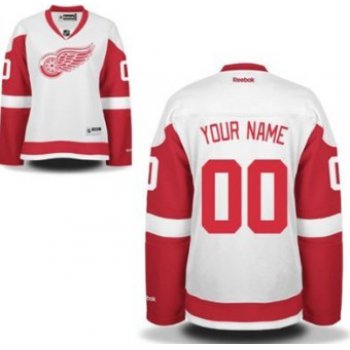 Womens Detroit Red Wings Customized White Jersey