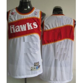 Mens Atlanta Hawks Customized White Throwback Jersey