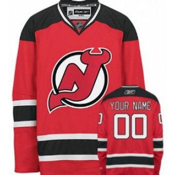 New Jersey Devils Mens Customized Red With Black Jersey