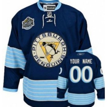 Pittsburgh Penguins Mens Customized 2011 Navy Blue Winter Classic Jersey
