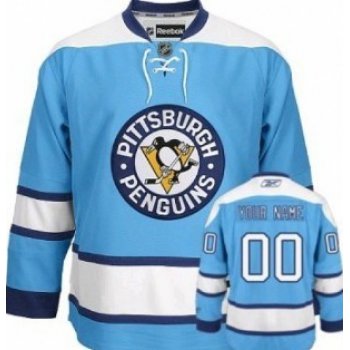 Pittsburgh Penguins Mens Customized Light Blue Jersey
