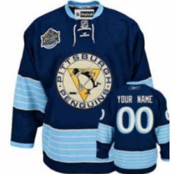 Pittsburgh Penguins Youths Customized 2011 Navy Blue Winter Classic Jersey