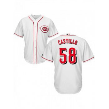 Kid's Cincinnati Reds #58 Luis Castillo Authentic White Home Cool Base Jersey