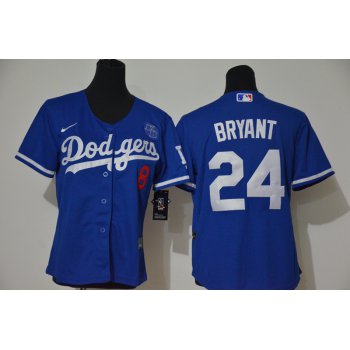 Youth Los Angeles Dodgers #24 Kobe Bryant Blue KB Patch Stitched MLB Cool Base Nike Jersey