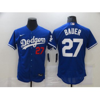 Youth Los Angeles Dodgers #27 Trevor Bauer Blue Stitched MLB Flex Base Nike Jersey