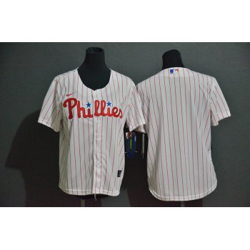 Youth Philadelphia Phillies Blank White Stitched MLB Cool Base Nike Jersey