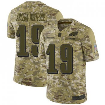 Eagles #19 JJ Arcega-Whiteside Camo Youth Stitched Football Limited 2018 Salute to Service Jersey