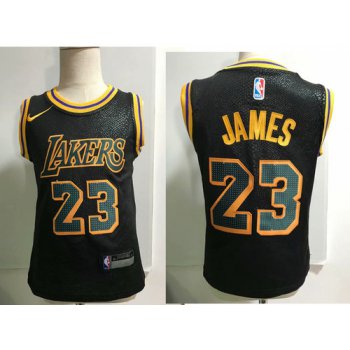 Los Angeles Lakers #23 LeBron James Black Toddlers Jersey