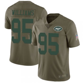 Jets #95 Quinnen Williams Olive Youth Stitched Football Limited 2017 Salute to Service Jersey