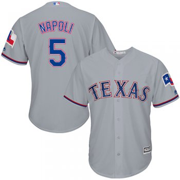 Rangers #5 Mike Napoli Grey Cool Base Stitched Youth Baseball Jersey
