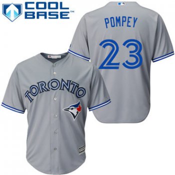 Blue Jays #23 Dalton Pompey Grey Cool Base Stitched Youth Baseball Jersey