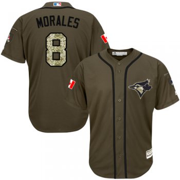 Blue Jays #8 Kendrys Morales Green Salute to Service Stitched Youth Baseball Jersey
