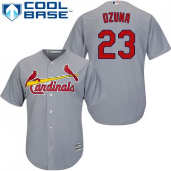 Cardinals #23 Marcell Ozuna Grey Cool Base Stitched Youth Baseball Jersey