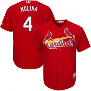 Cardinals #4 Yadier Molina Red Cool Base Stitched Youth Baseball Jersey