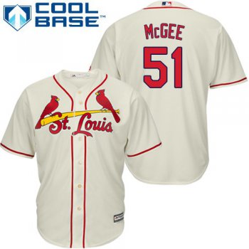 Cardinals #51 Willie McGee Cream Cool Base Stitched Youth Baseball Jersey