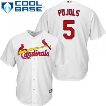 Cardinals #5 Albert Pujols White Cool Base Stitched Youth Baseball Jersey