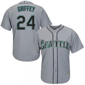 Mariners #24 Ken Griffey Grey Cool Base Stitched Youth Baseball Jersey
