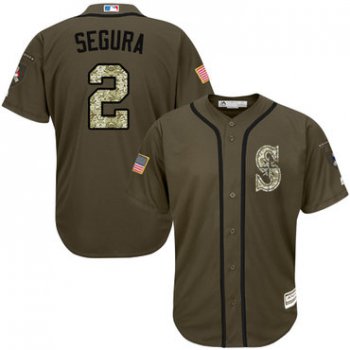 Mariners #2 Jean Segura Green Salute to Service Stitched Youth Baseball Jersey