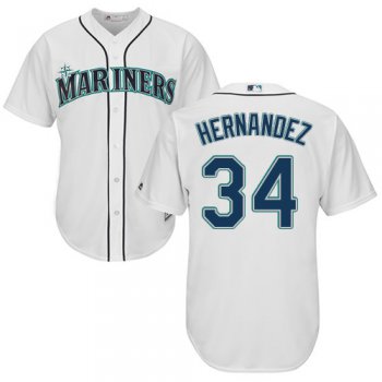 Mariners #34 Felix Hernandez White Cool Base Stitched Youth Baseball Jersey