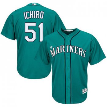 Mariners #51 Ichiro Suzuki Green Cool Base Stitched Youth Baseball Jersey