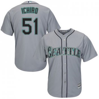 Mariners #51 Ichiro Suzuki Grey Cool Base Stitched Youth Baseball Jersey