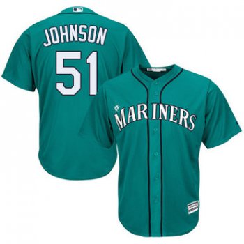 Mariners #51 Randy Johnson Green Cool Base Stitched Youth Baseball Jersey