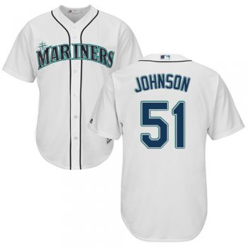 Mariners #51 Randy Johnson White Cool Base Stitched Youth Baseball Jersey