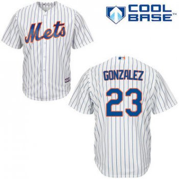 Mets #23 Adrian Gonzalez White(Blue Strip) Cool Base Stitched Youth Baseball Jersey