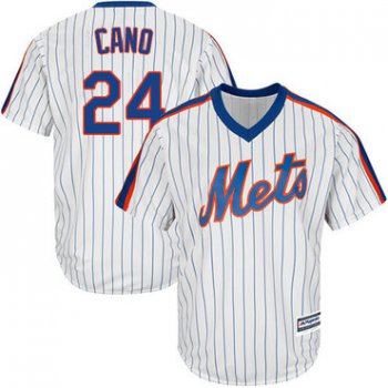 Mets #24 Robinson Cano White(Blue Strip) Alternate Cool Base Stitched Youth Baseball Jersey