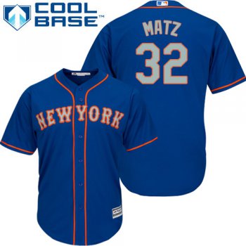 Mets #32 Steven Matz Blue(Grey NO.) Cool Base Stitched Youth Baseball Jersey