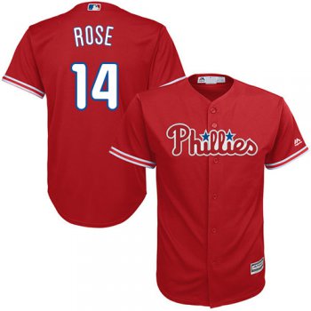 Phillies #14 Pete Rose Red Cool Base Stitched Youth Baseball Jersey