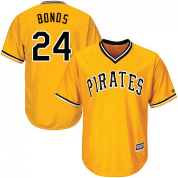 Pirates #24 Barry Bonds Gold Cool Base Stitched Youth Baseball Jersey