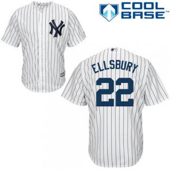 Yankees #22 Jacoby Ellsbury White Stitched Youth Baseball Jersey
