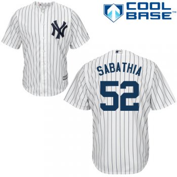 Yankees #52 C.C. Sabathia Stitched White Youth Baseball Jersey